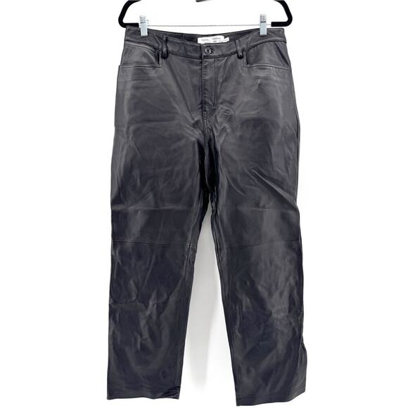 Proenza Schouler White Label Straight Leg Leather Pants Womens Sz 12 NWOT $1495 - Picture 2 of 13